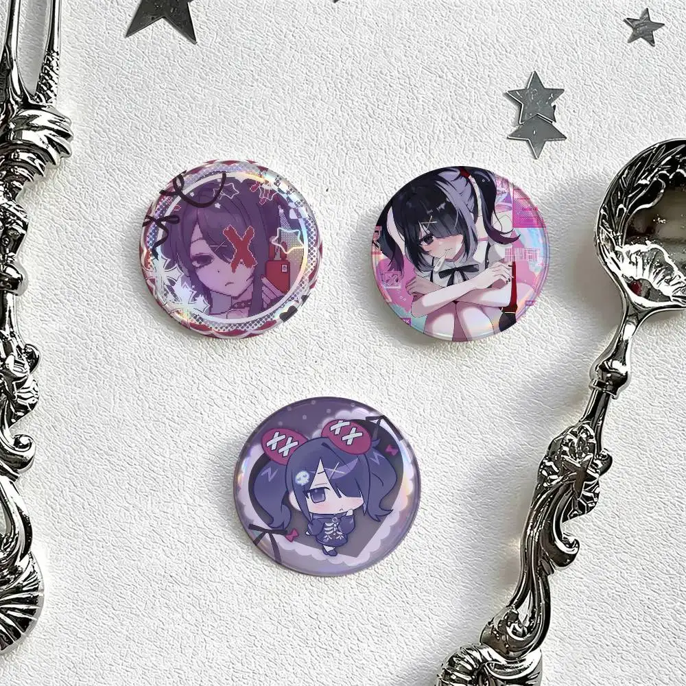 Anime Game Ame-chan Lapel  Badge Creative Round Plastic Brooch Clothes Decorative Pins Jewelry Gifts for Friends