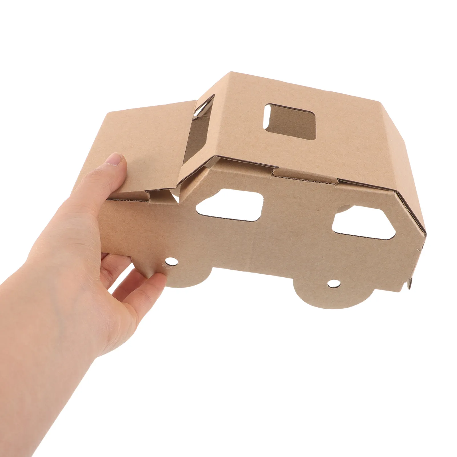 4Sets Cardboard Car for Kids DIY Assembly Paper 3D Puzzle Creative Educational Vehicle Craft Craft Kits for Kids