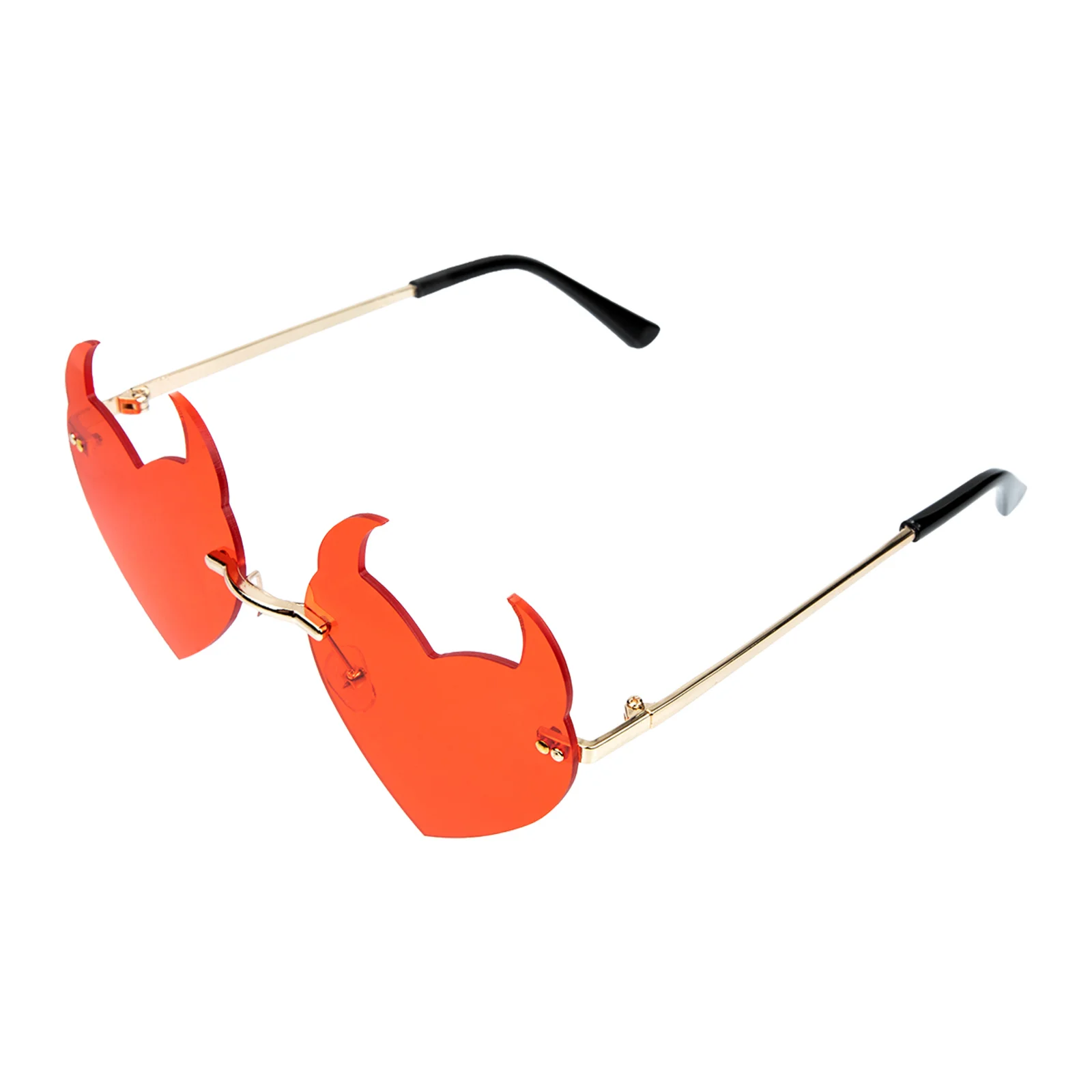 

1 Pair Heart Shape Rimless Sunglasses Frameless Glasses For Party Nightclub Bar Dance Beach Vacation Summer Outdoor Uv