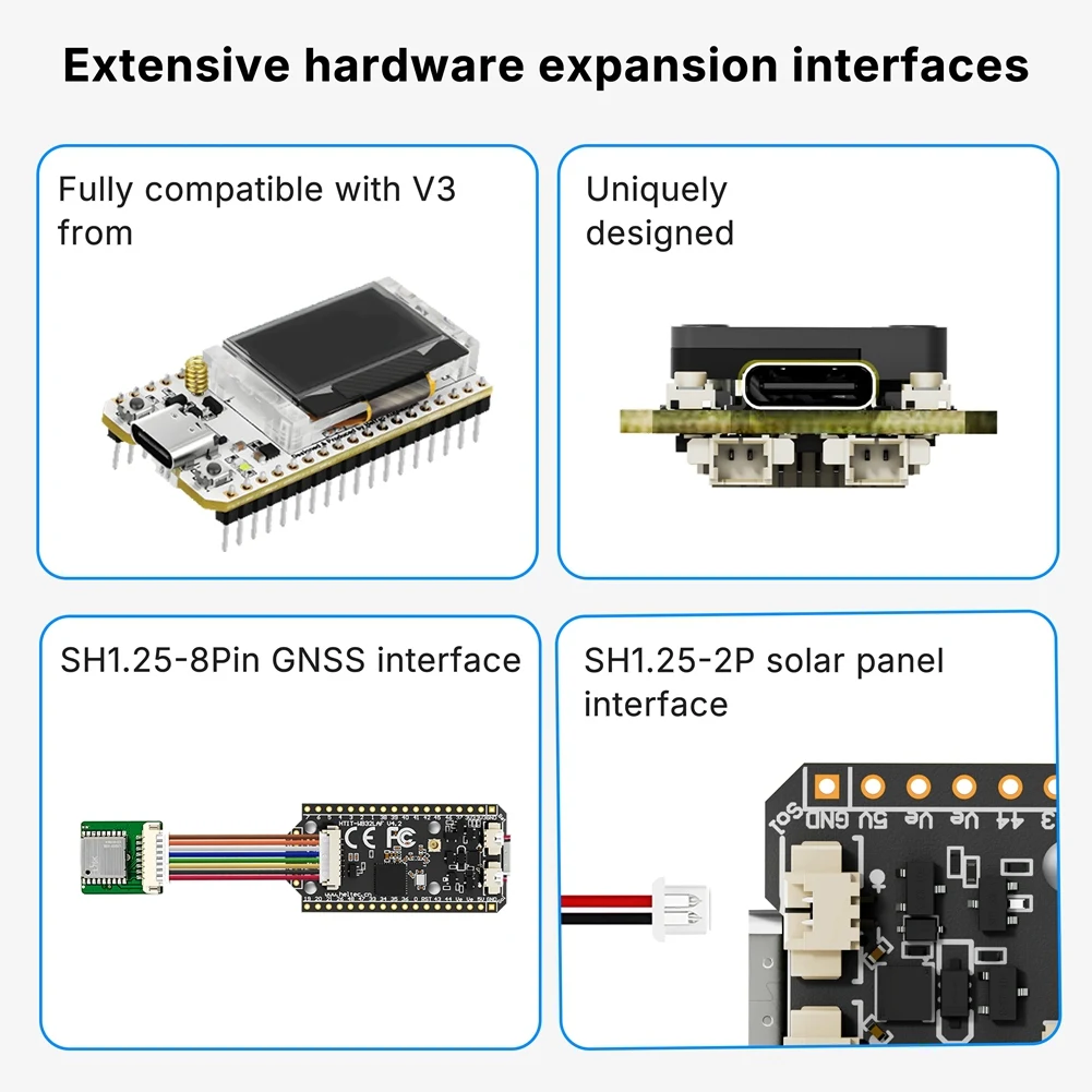 APPLIA-zonne-energie Powered Lora 32 V4 ESP32 SX1262 0,96 inch OLED Dev-Board met GPS Meshtastic Wifi Lora BLE Mesh netwerkmodule