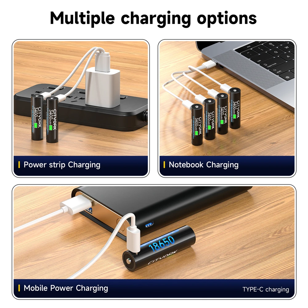 بالو 18650 بطارية الناقل التسلسلي العام 3.7V 3400mAh بطارية ليثيوم أيون قابلة للشحن ، مناسبة لأنّ مصباح يدوي LED ، المصباح ، لعبة الشعلة ، نوع جيم خط شحن سريع