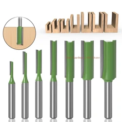 Juego de 6 manijas de 7 piezas, cabezal de corte recto de doble filo de un solo filo de cuchillo, juego de cortador de fresado para carpintería