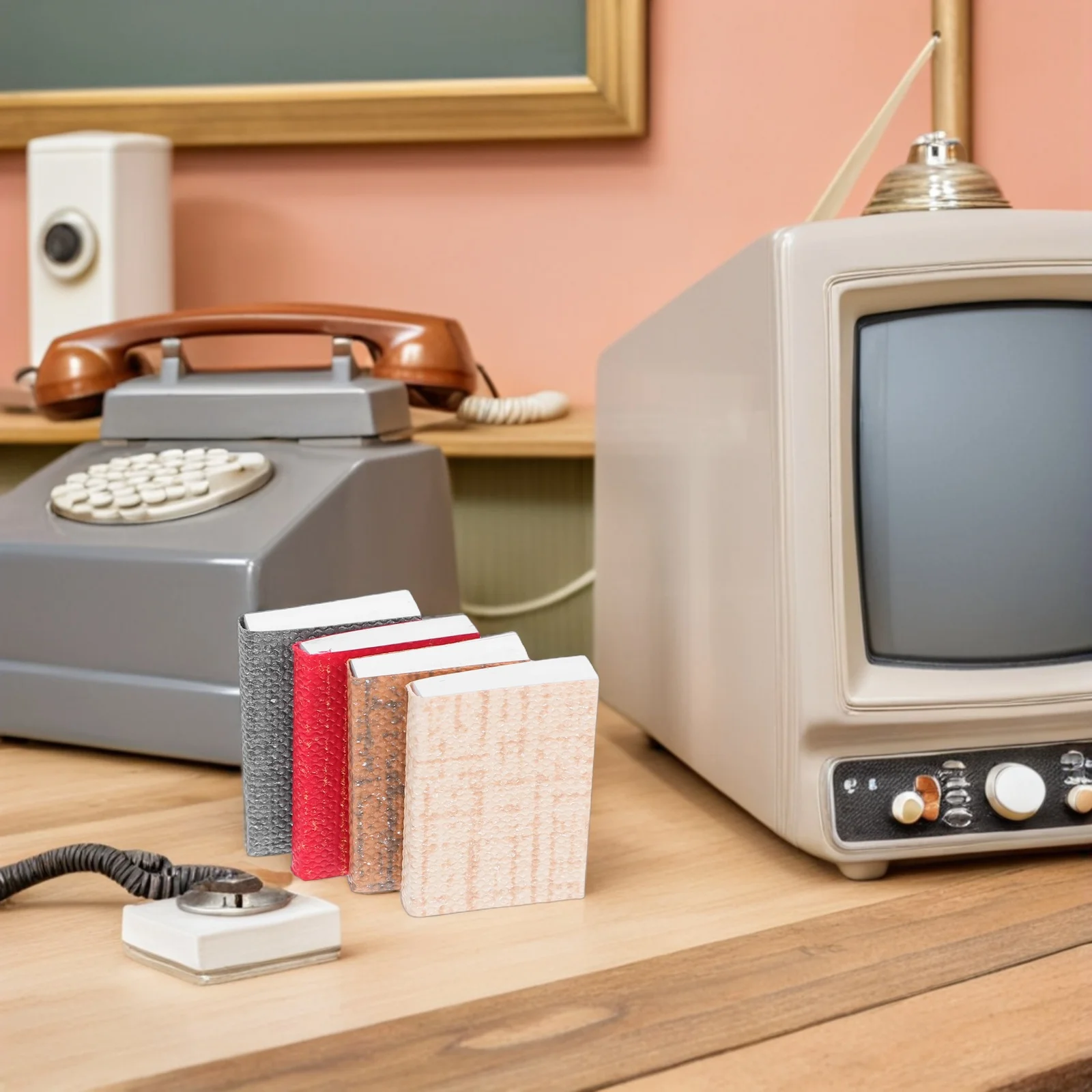 16 szt. Puste Mini Książeczki w Skali 1:12, Małe Realistyczne Rekwizyty do Dekoracji Półek, Dioram, Rękodzieła, Fotografii i Scen Dekoracyjnych