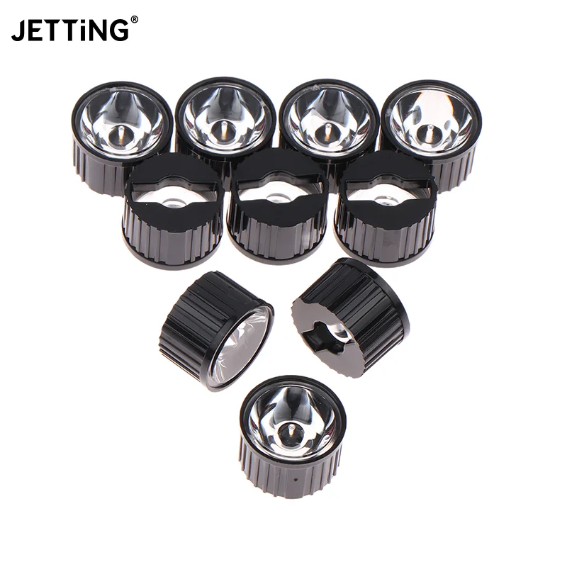 10Pcs High Power 1W 3W LED Lens 5/8/10/15/25/30/45/60/90/120 Degrees Reflector Collimator 20MM PMMA Acrylic Optical Lenses