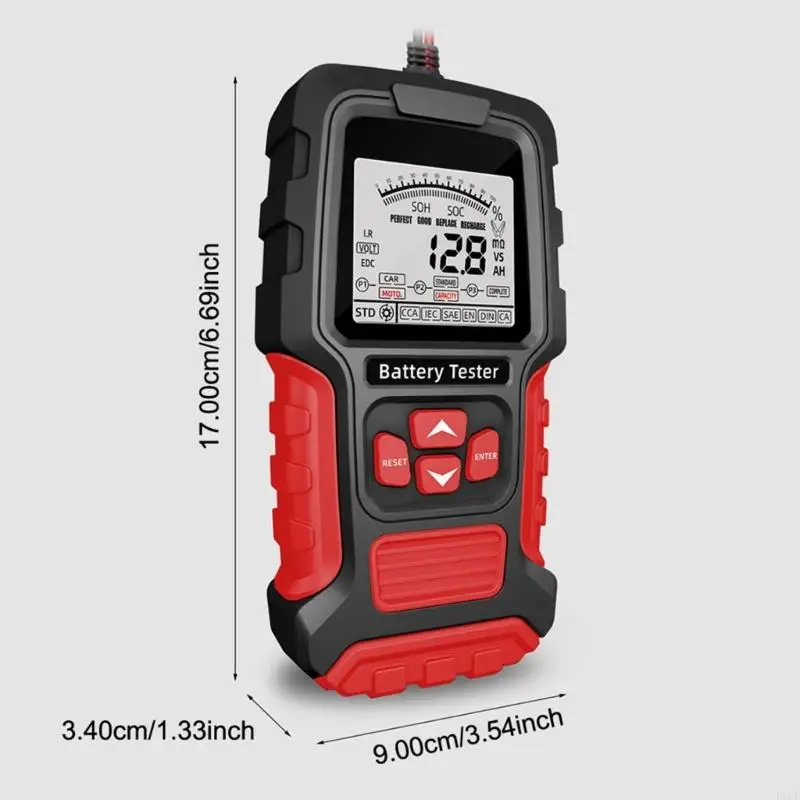جهاز اختبار بطارية السيارة الجديد خفيف الوزن لعام 2025 لأنظمة 12 فولت 24 فولت مع أجهزة استشعار عالية الدقة