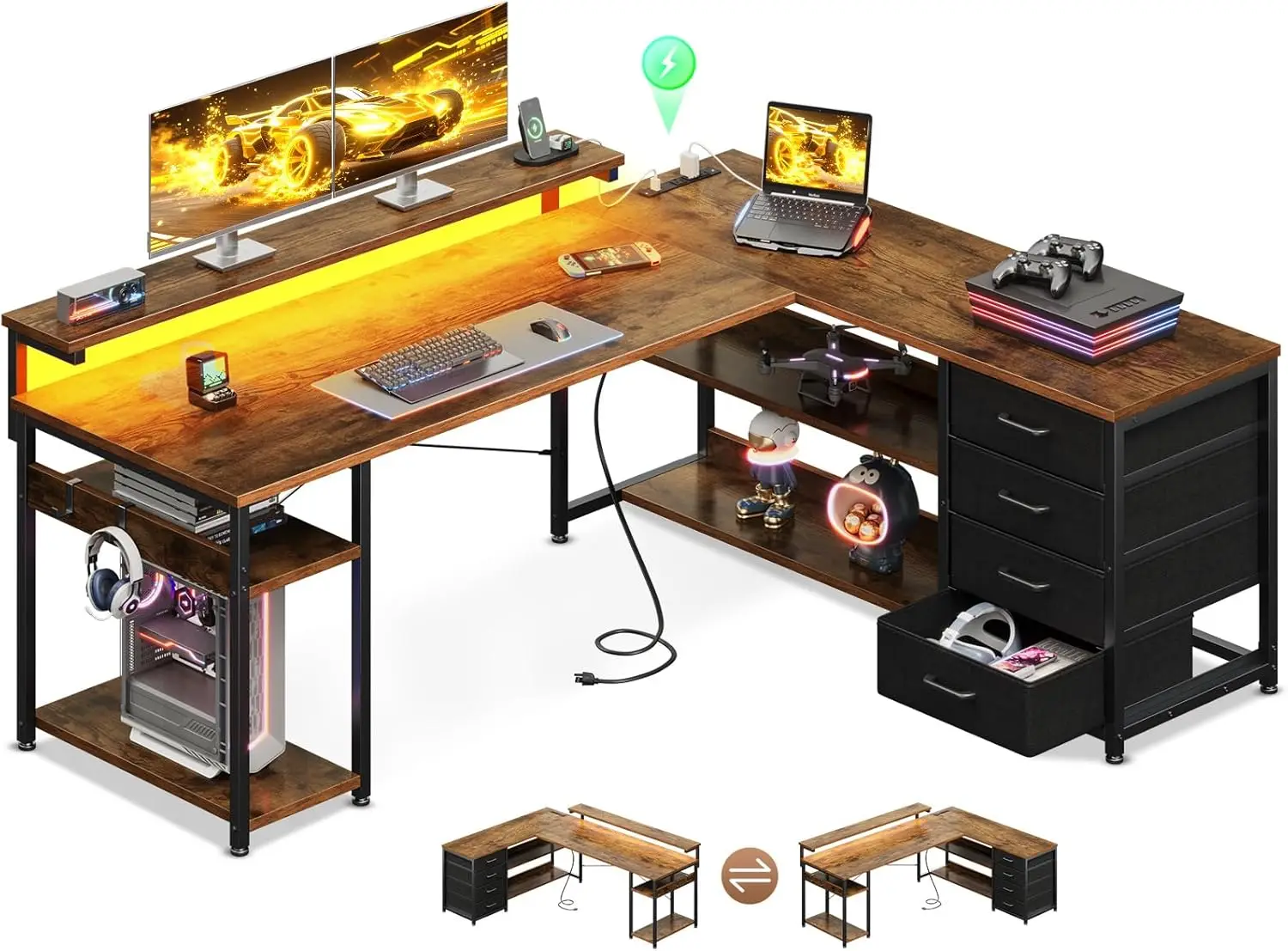 L Shaped Desk With …