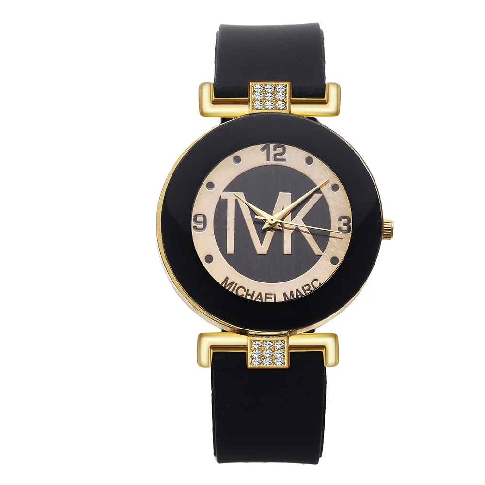 Reloj de pulsera de cuarzo de silicona blanco para mujer, reloj deportivo de lujo de marca famosa TVK, resistente al agua, conjunto de diamantes,