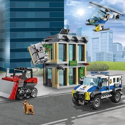 Compatible Bricks Set City Police Series Building Blocks Bulldozer Break-in Bulldozer Robs Bank  Children's Gift Assembling Toys