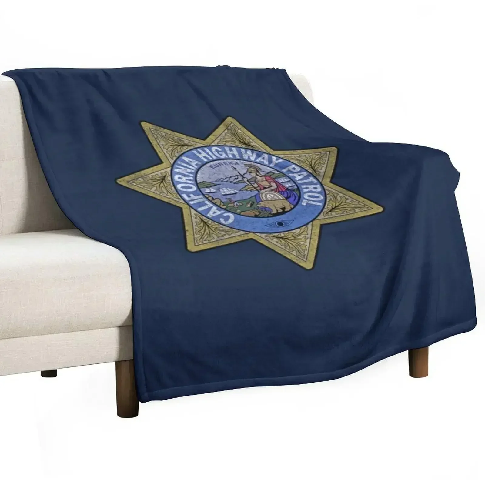 California Highway Patrol CHP, State Police, Law Enforcement Throw Blanket Blankets For Sofas bed plaid for sofa Blankets