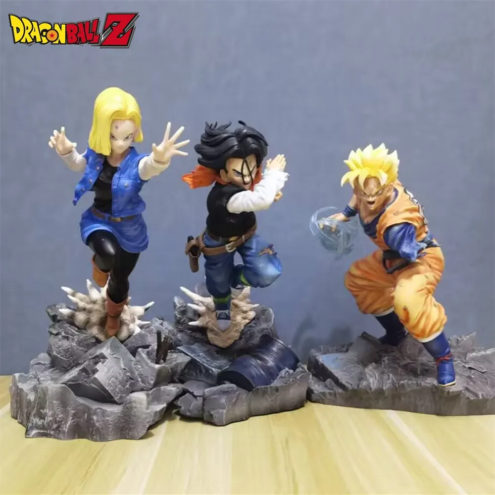 Figura de anime Dragon Ball Android # 17and18 Future Warriors Son Gohan modelo muñeca decoración de escritorio ornamento estatua muñecas Kit de modelismo