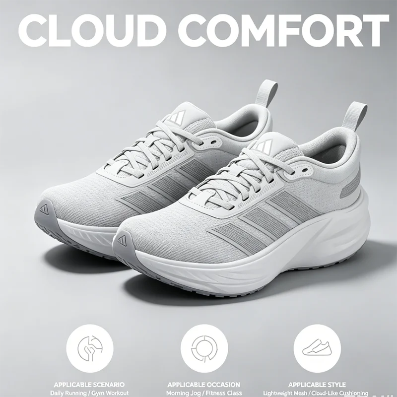 Adidas Kj4605 Men Running Shoes Breathable Mesh Upper Comfortable Lightweight Casual Sports Sneakers