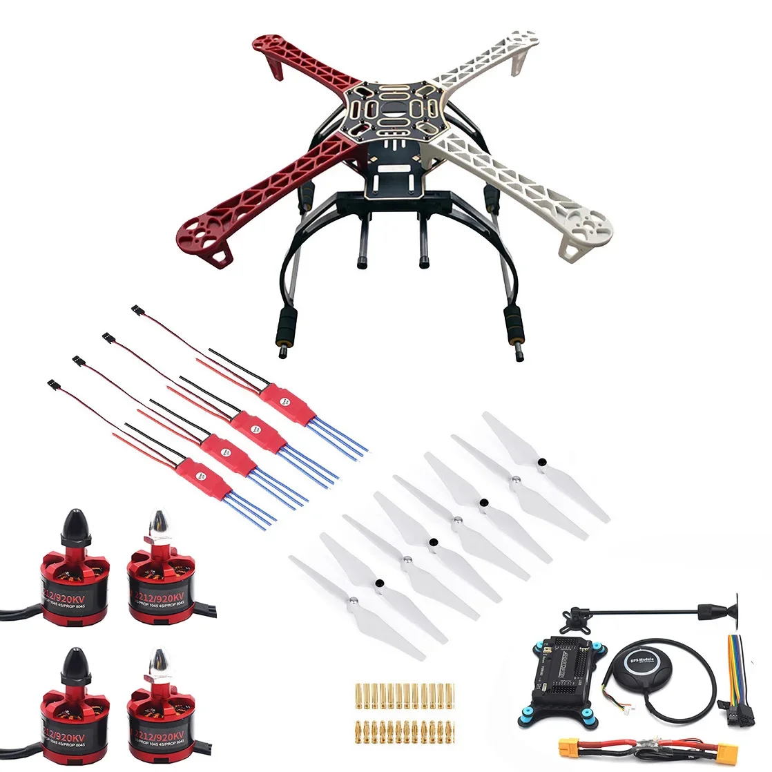 F450 450mm Multicopter Frame APM 2.8 Flight control with 7M GPS Power Module & 2212 920KV/1000KV Motor & 30A Simonk ESC Kit