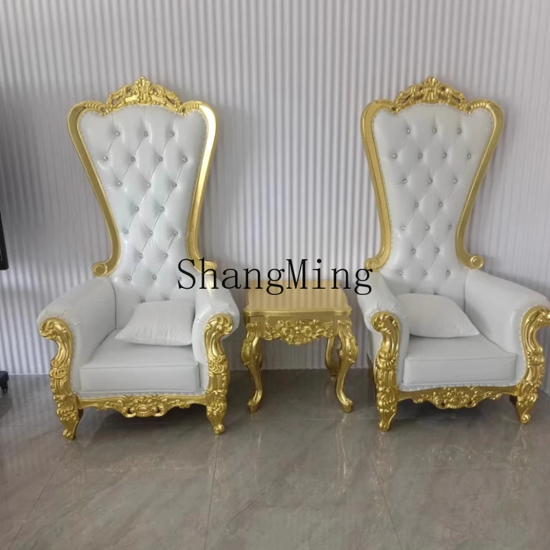 

FG Neoclassical Decorative Sofa Chair Hotel Clubhouse Hall Decorative Princess High Back Shooting Chair