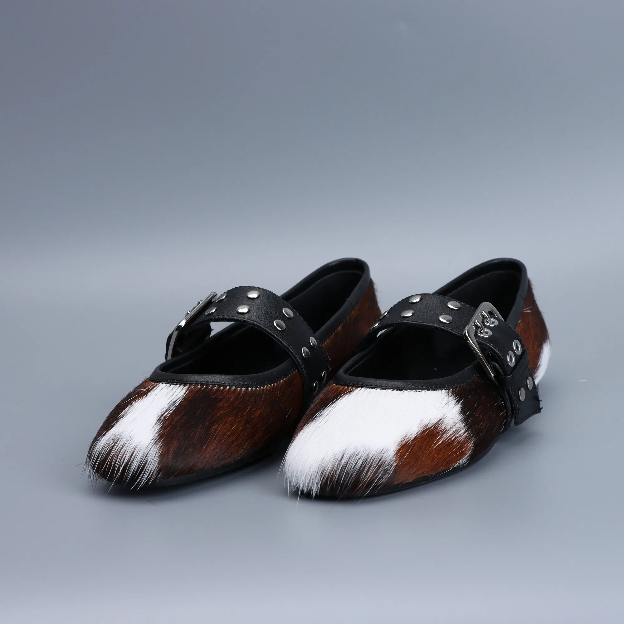 Women's Casual Pointed-Toe Stitched Fur Rubber Flats - Best Women's Shoes