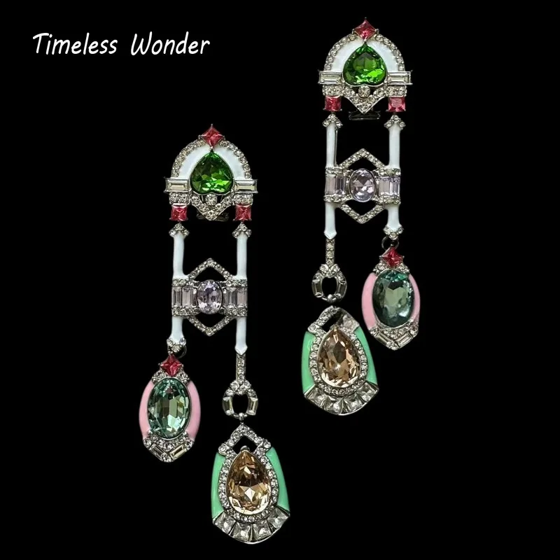 

Вечные чудеса: Изысканные серьги-пуговицы с кристаллами, эмалью и цирконами в геометрическом стиле для женщин, дизайнерские украшения, панк-стиль, милый подарок, редкие, высшего класса, 3346