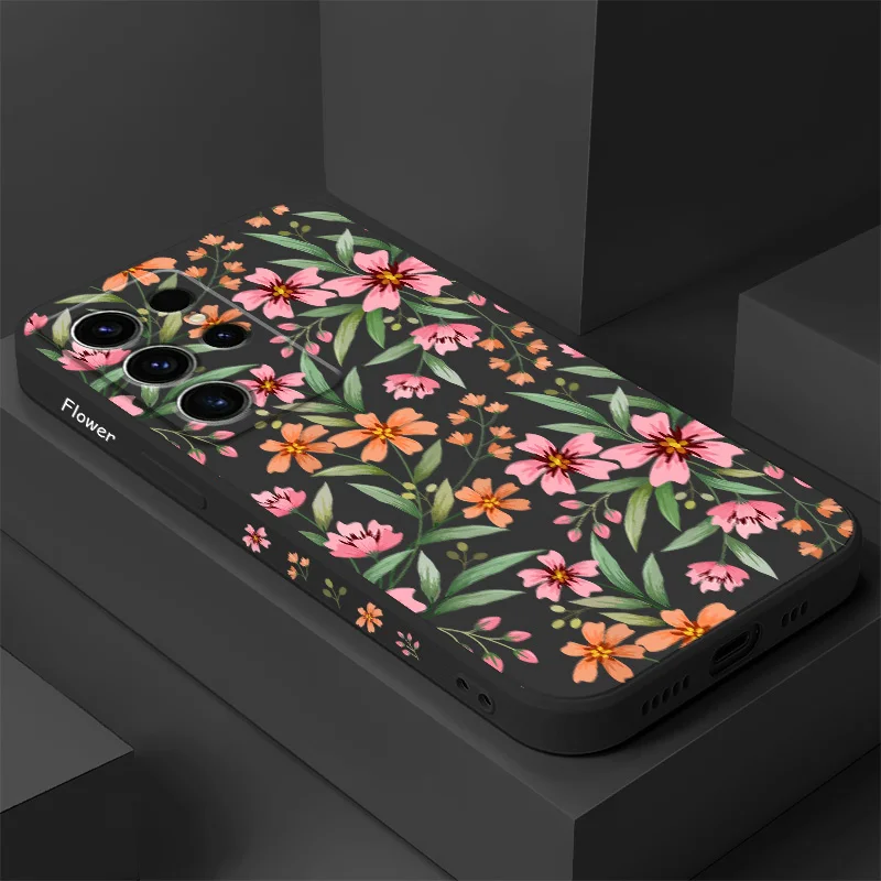 

Sunset Flowers Phone Case For Samsung Galaxy S25 S24 S23 S22 S21 S20 S10 S10E Ultra Plus FE Note 20 Ultra Plus Cover