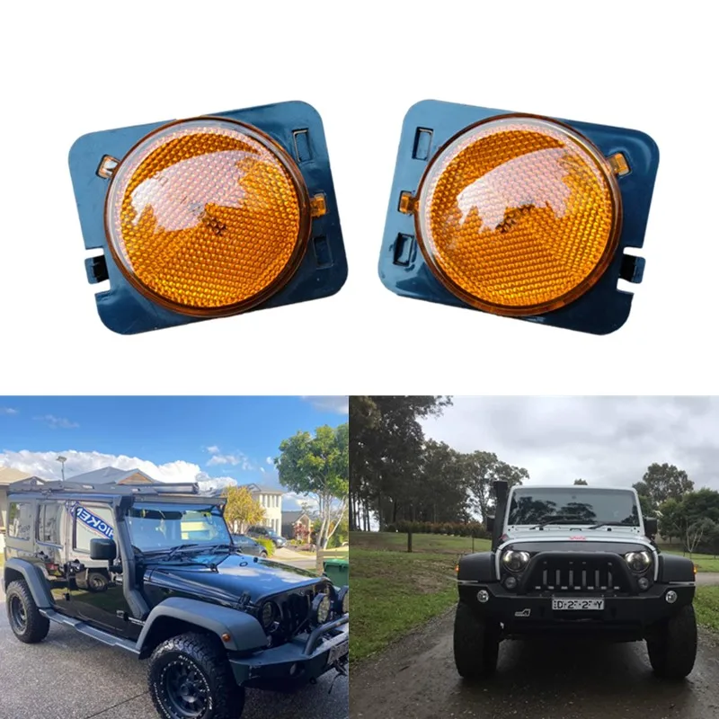 1Pair with LED Side Front Fender lamp Turn Signal Light for Wrangler-JK 2007-2015 Marker Side Lamp Clearance Lights