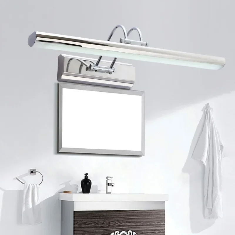 Forty Centimeters Modern Stainless Steel Bathroom Mirror Front Light Cabinet Anti Rust Waterproof Fog LED Home Decor Fix