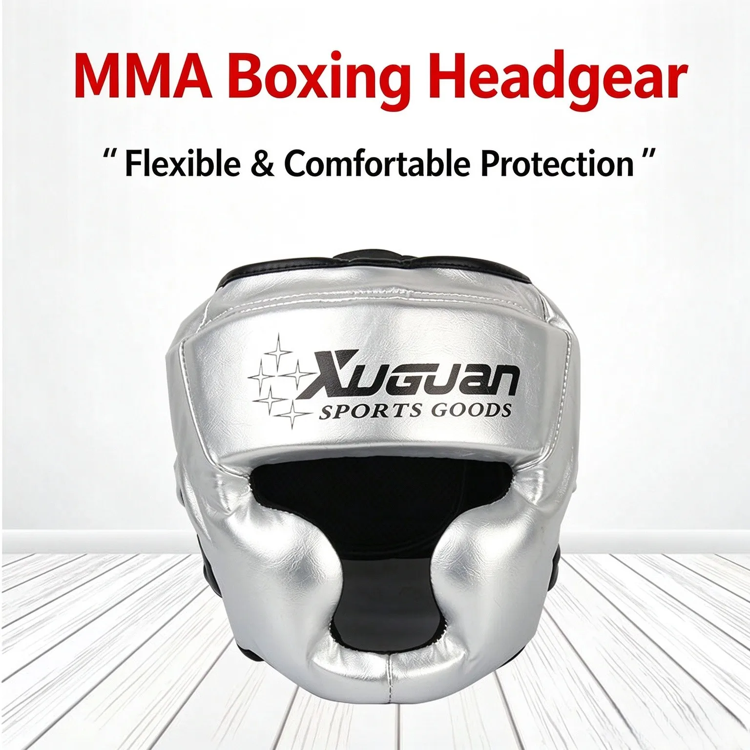 MMA Boxing Headgear with Crossbar, Closed Type Shockproof Protective Helmet for Sparring Kickboxing Muay Thai Training