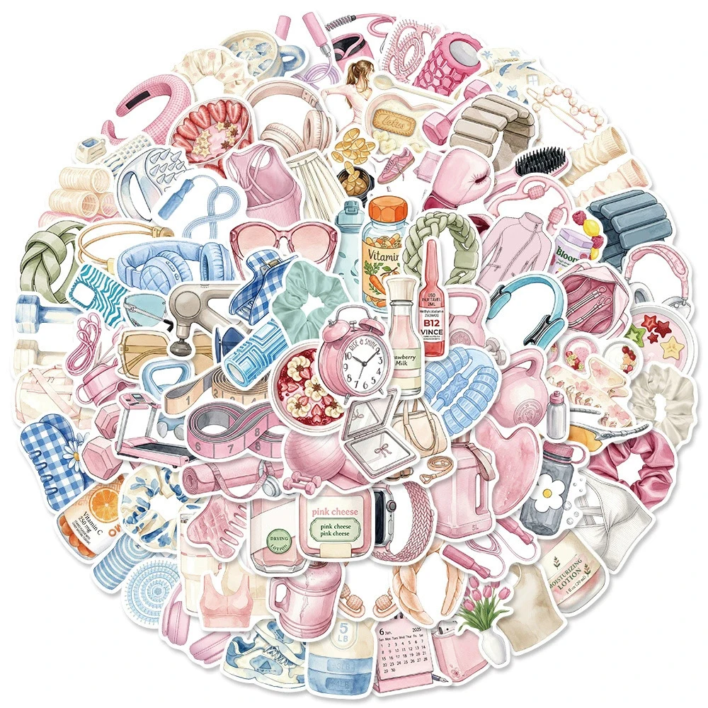 10/30/50/100 Stück Cartoon Rosa Frische Ästhetische Aufkleber Niedliche Ins-Style Graffiti-Sticker Scrapbook Gitarre Handy Wasserfeste Aufkleber