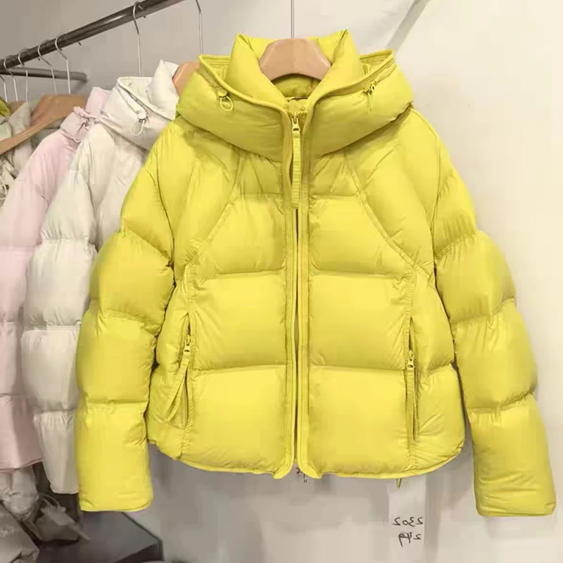 Winter Waterproof Thick Zipper Loose Jackets Female Hooded Fluffy Puff Down Jacket Women White Duck Down Warm Parker Outwears