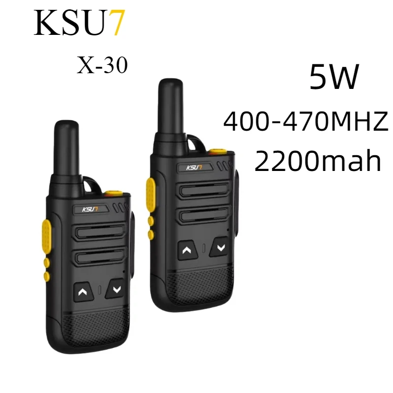 KSUN Trasmettitore walkie-talkie professionale, mini radio bidirezionale a 16 canali, ricarica rapida USB Slim Uhf.x-30(2022)sl