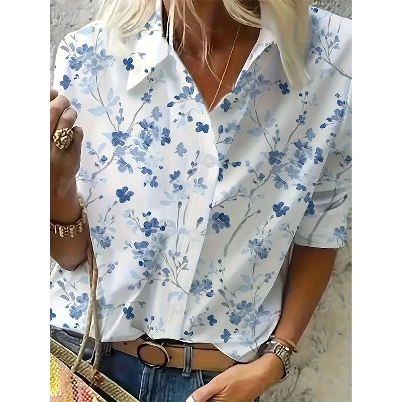 

Fashion women shirt casual long-sleeved printing shirt women spring and autumn new women blouses Camisas