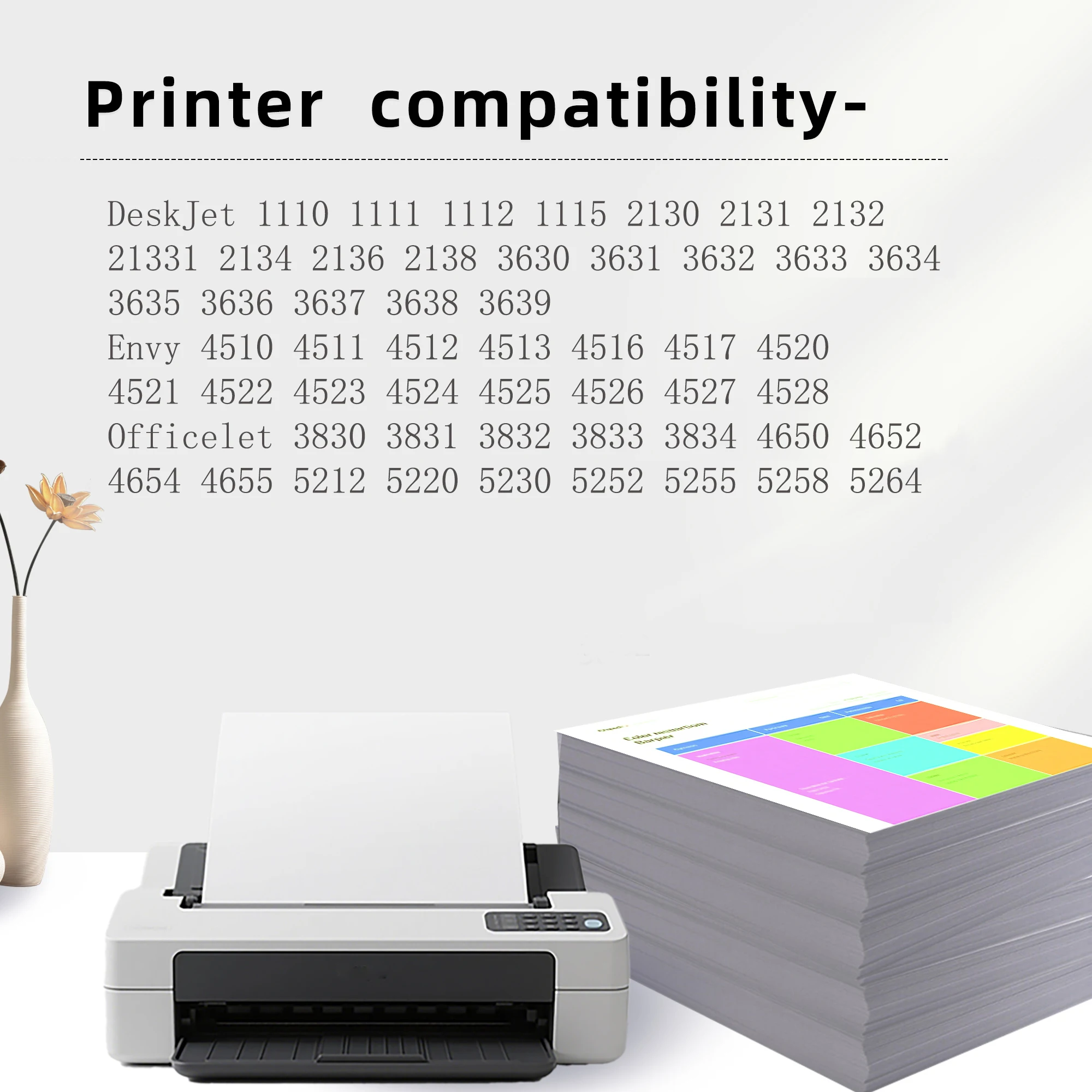 63XL Ink Cartridges Replacement for Ink 63 63XL Ink Cartridges compatible Combo Pack Work with Officejet 3830 4650 525