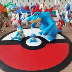 Anime Totodile Croconaw Feraligatr Proportion World 1:20 Diy 3D Printing Cartoon Action Figure Desktop Statue Model Kid Gift Toy