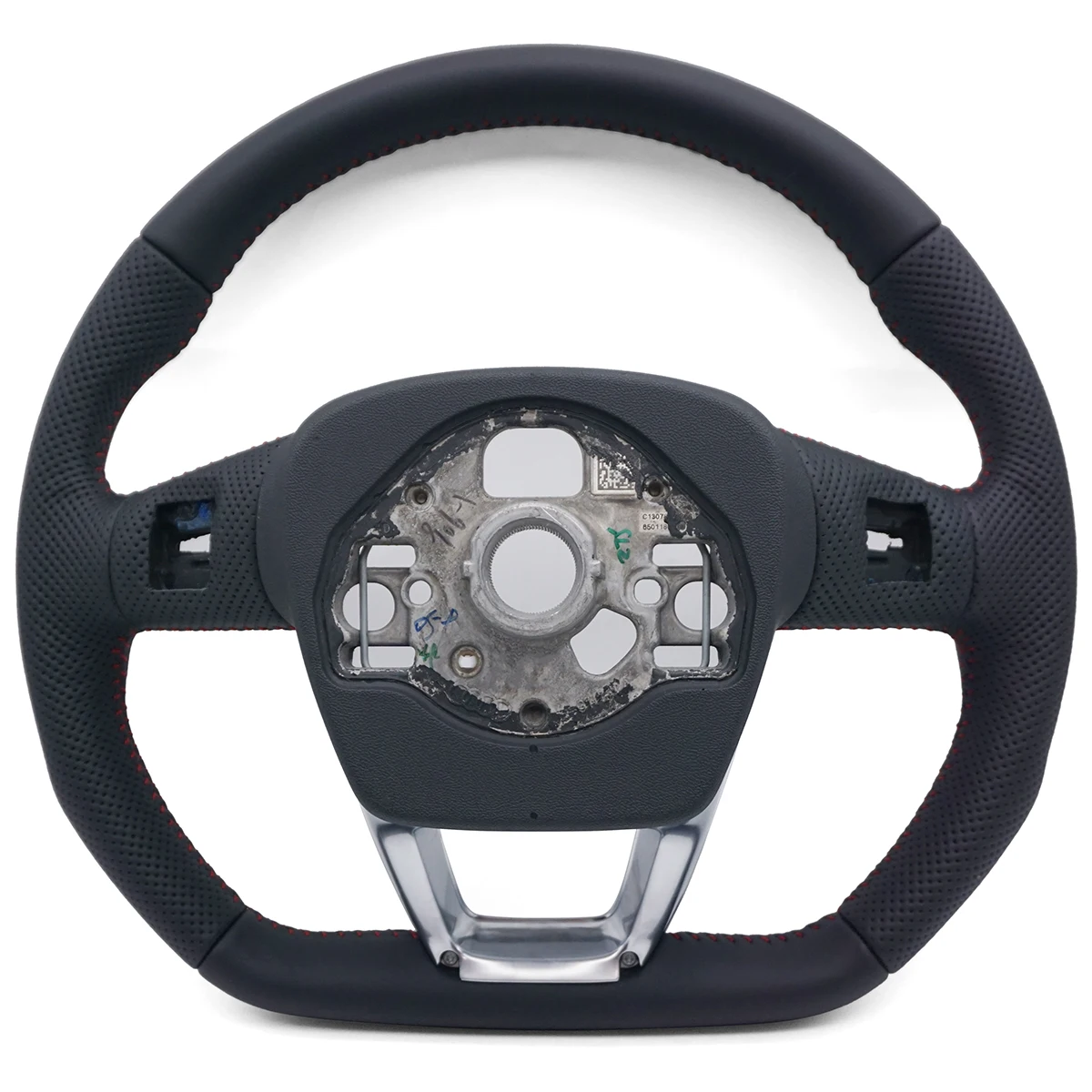 

Для Audi Q3 перфорированная кожаная красная строчка рулевого колеса с плоским дном S/RS базовый блок с логотипом в сборе для Audi Q3