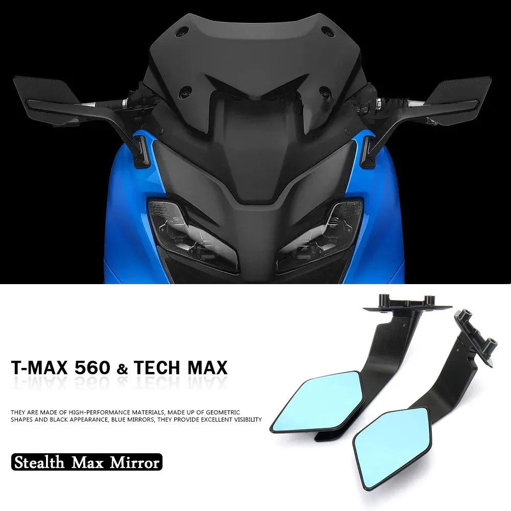 

Боковое зеркало Stealth Winglets для мотоцикла T-MAX 560 2022-2024, зеркало заднего вида с ветрозащитным дефлектором для Yamaha T-Max 560 Tech Max