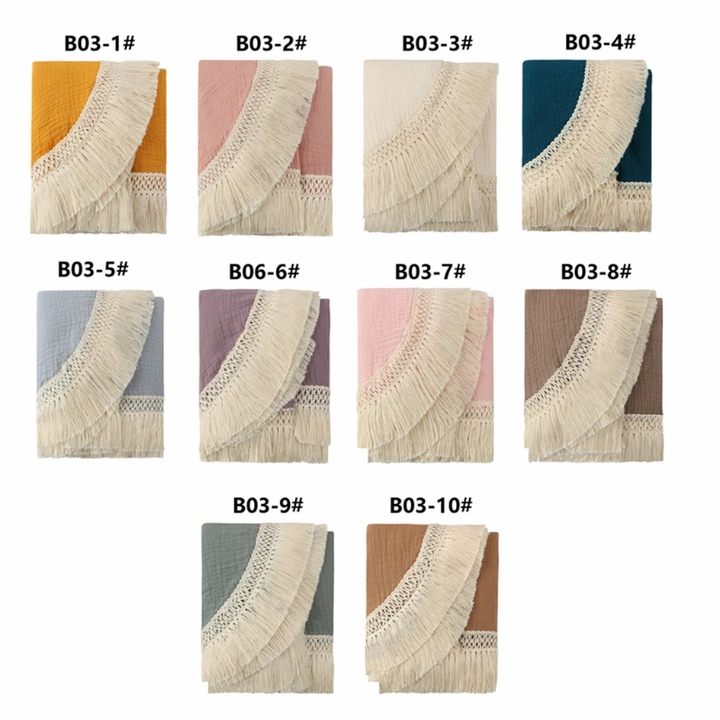 

97BE Baby Blanket Fringe Baby Photography Props Newborn Soft Absorbent Bath Towel