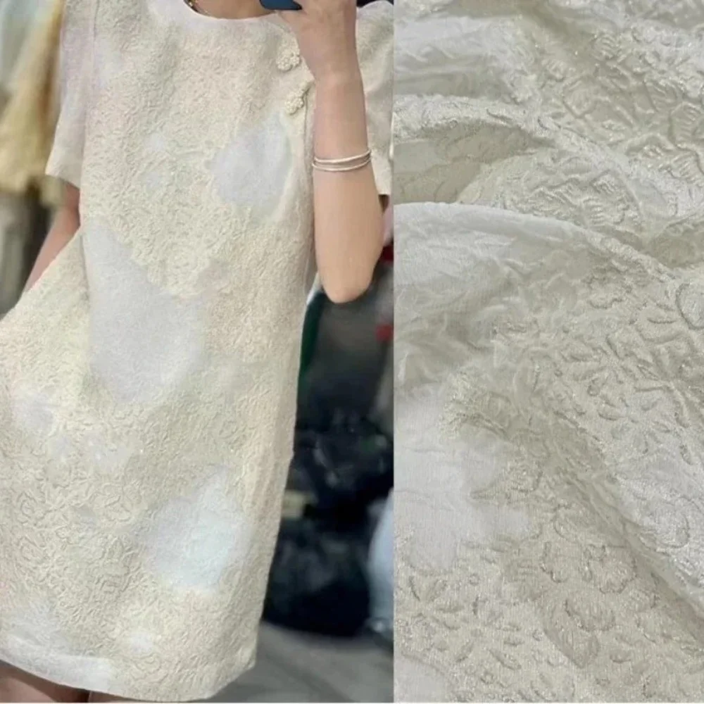 

Тканая парчовая жаккардовая ткань для качелей своими руками, модная одежда, костюмы для выступлений, полиэстер, металлическая проволочная ткань, оптовая продажа