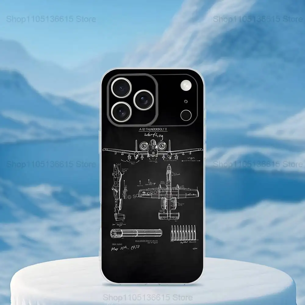 Чехол для телефона Blueprints Planes Aircraft для iPhone 16,15,14,13,12,11,17 Pro, Max, Plus, X, XS, XR, SE, мини-прозрачный мягкий чехол