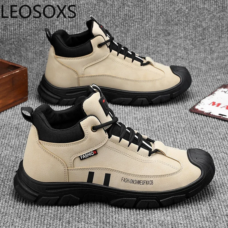 Men's Sneakers 2024 Casual Sneaker Lace-up Low Tops Non-slip LEOSOXS Wear-resistant Platform Explosive Style Men's Casual Shoes