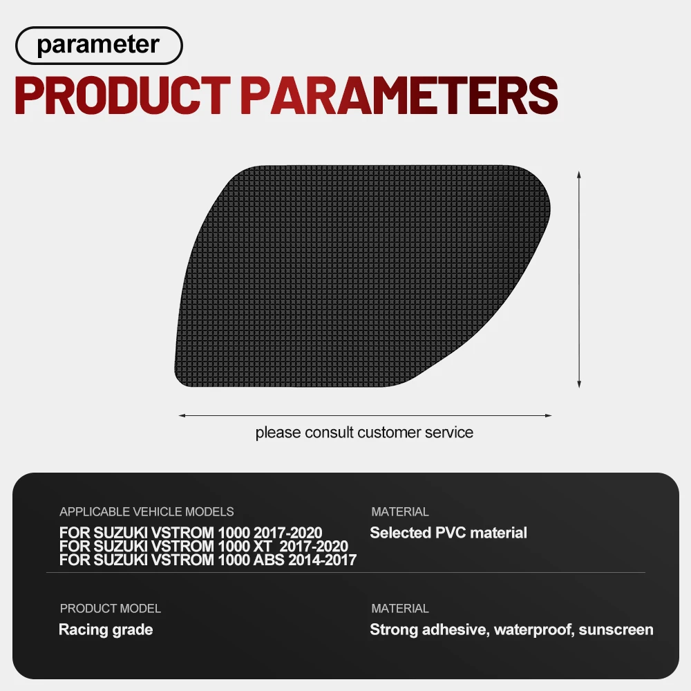 Fit For Suzuki V-Strom 1000 2017-2020 Silicone Anti-Slip Tank Traction Pad Side Grip Sticker Set