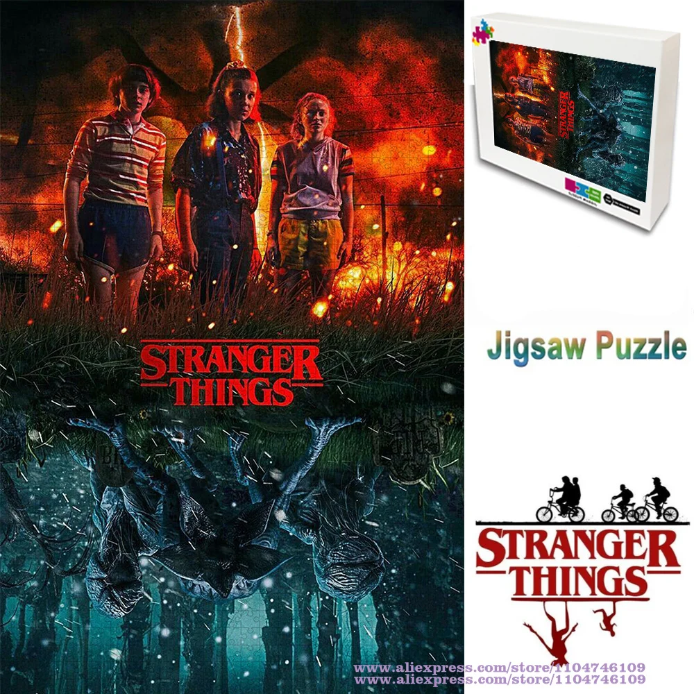 Stranger Things Puzzle Puzzle 108/200/300/500/1000/1500 pezzi Puzzle di intelligenza Regalo unico e divertente di Natale/compleanno con scatola