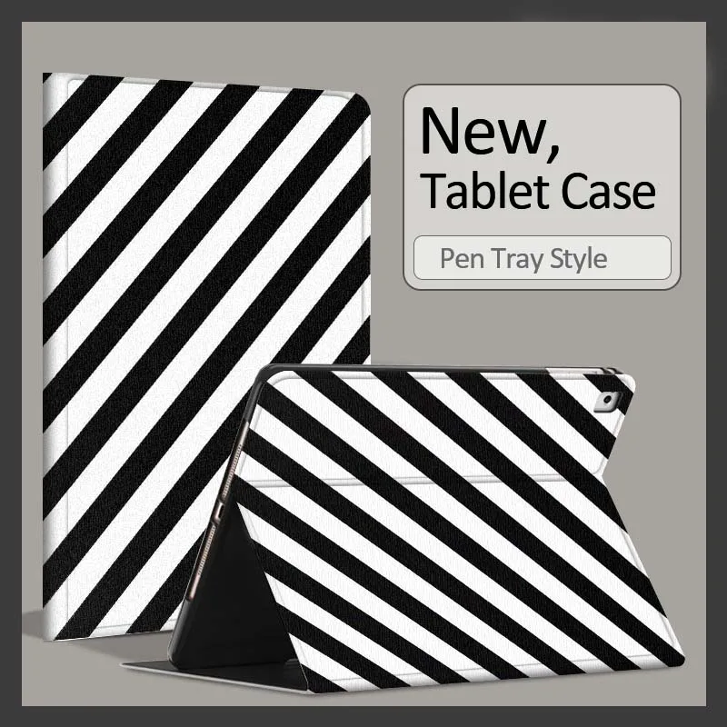Creative Design Line Picture For Xiaomi Poco Redmi Pad 8 2 4 C1 6 6S 7 7S SE 9.7 14 11 11.2 Inch Pen Tray Tablet Case Fashion