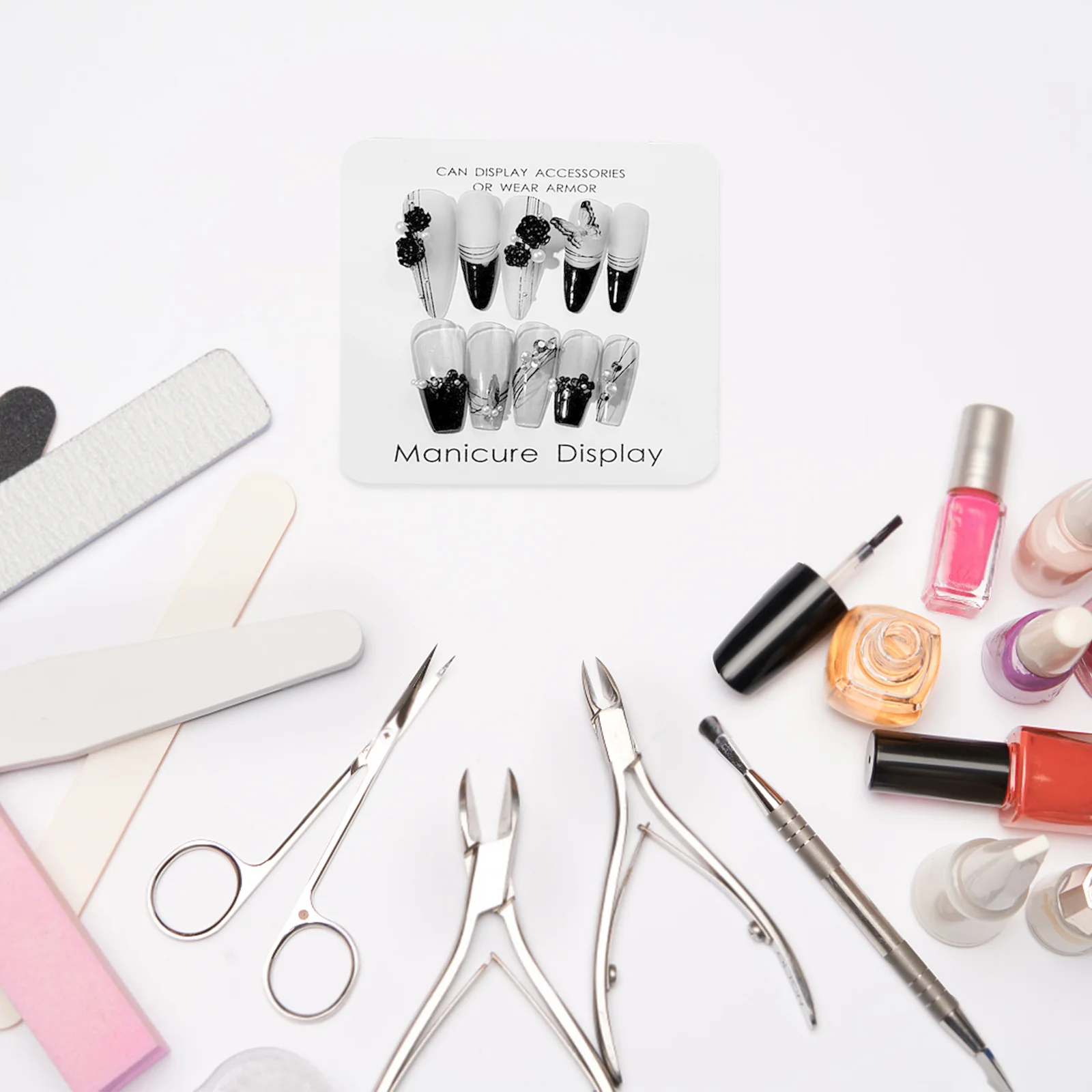 

40Pcs Thickened Nail Display Cards Durable Manicure Organizer for Professional Salon and Personal Use Display Card for Nail Tips