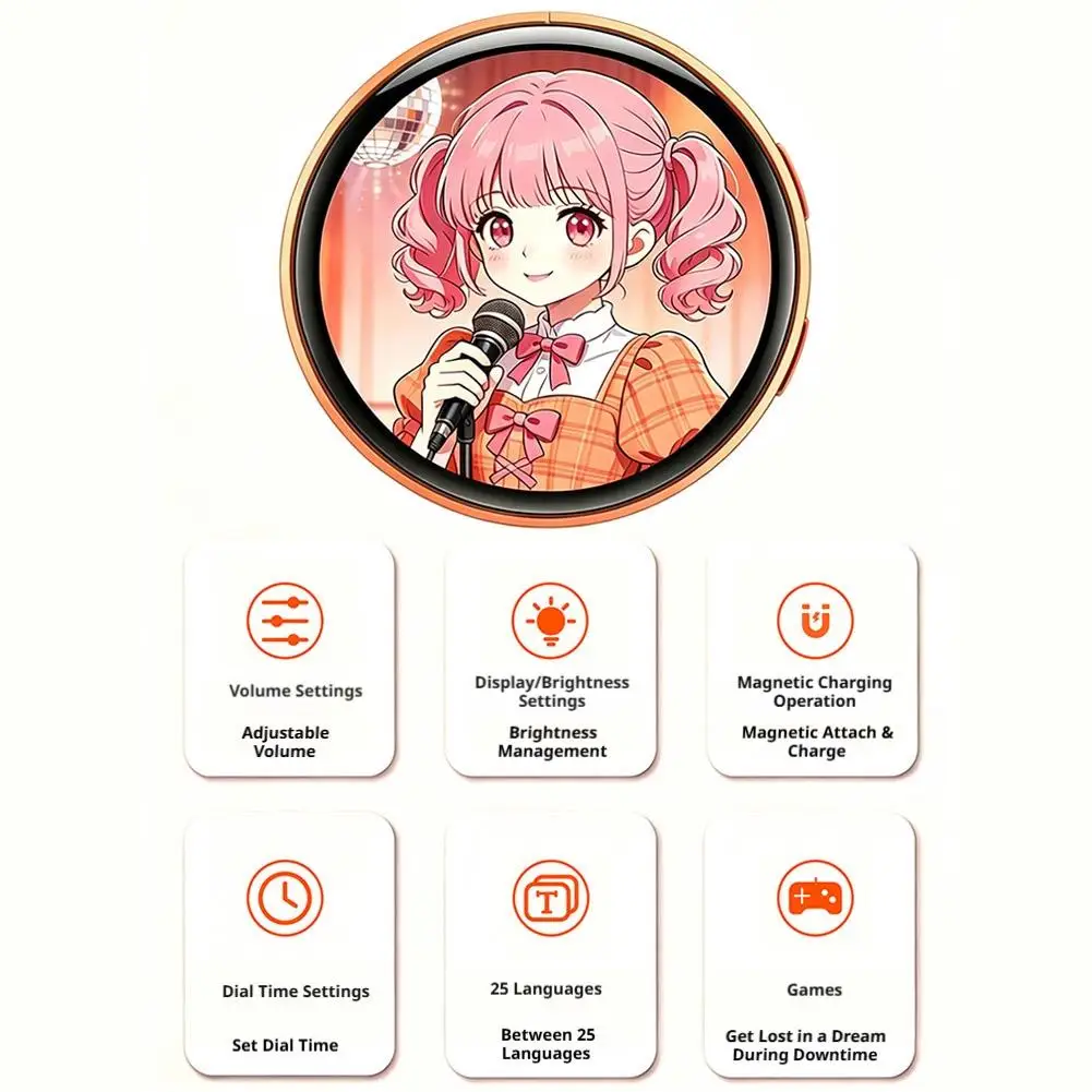 Pin Electrónico con Pantalla de Anime de 1.50 Pulgadas, Insignia Cibernética Inteligente Dinámica, Mercancía con Pantall