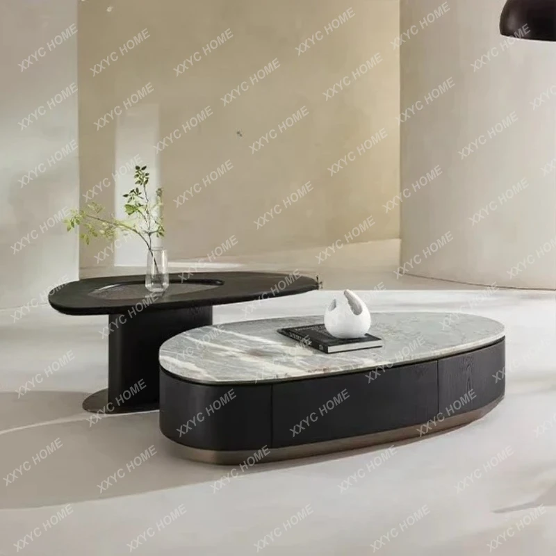 

Q Large and small apartment special-shaped natural luxury stone coffee table