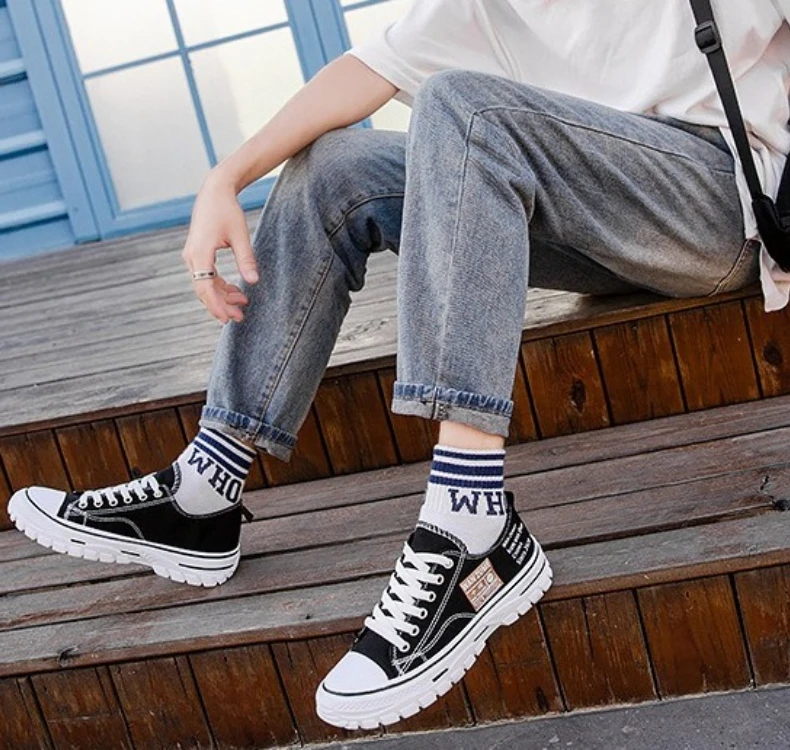 Mode rutschfeste Männer Casual Canvas Schuhe Bequeme flache Turnschuhe – Detail 5