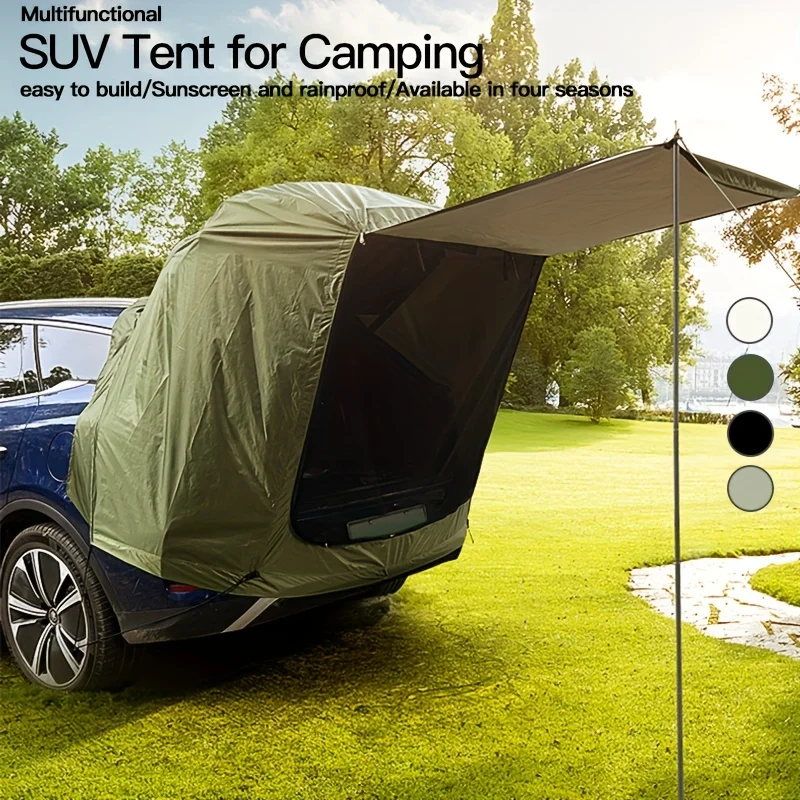 

SUV Tailgate Tent With Awning Shade, Car Roof Canopy And Poles, Water Resistant Camping Tent, Outdoor Travel Preferred, Universa