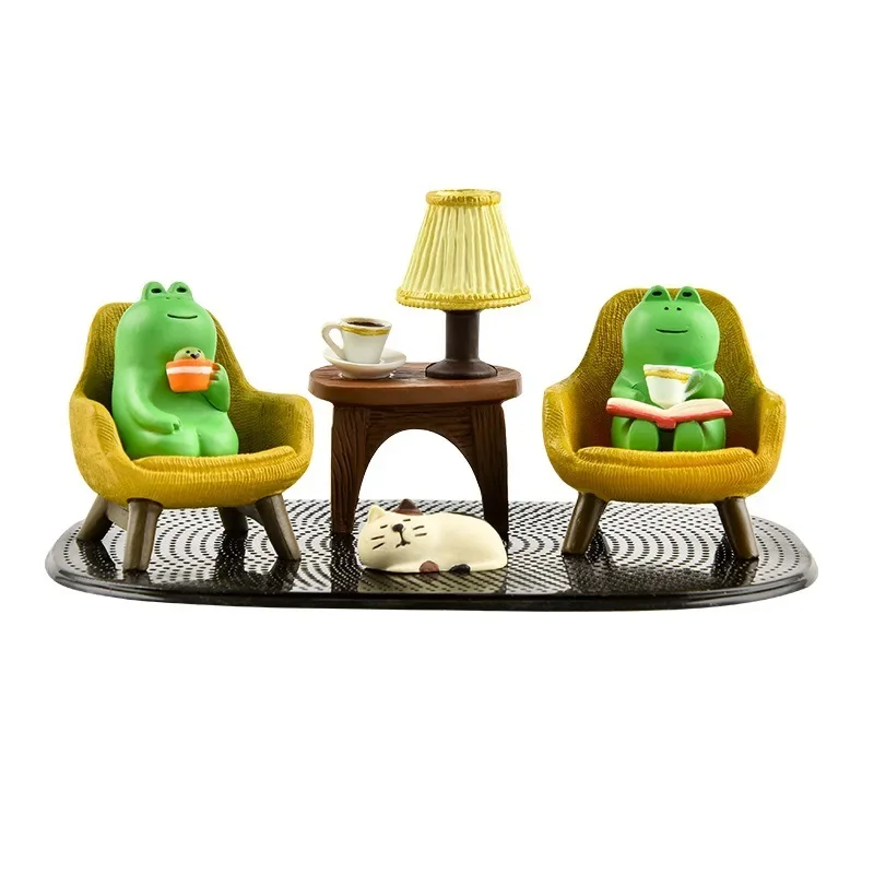 Japanese ZAKKA Frog Car Decoration Cartoon Animal Cat Ornaments Car Interior Decoration Office Table Ornaments