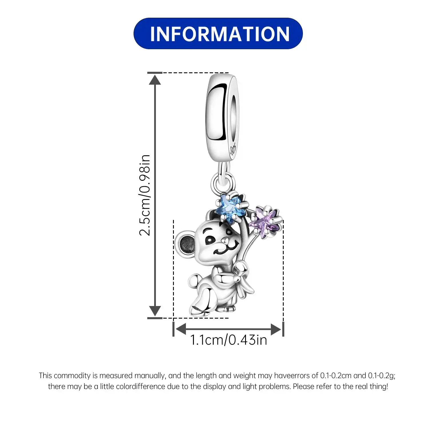 CYCUFF 925 Sterling Silver Star Bear Pendant Beads Fit Original Bracelet DIY Jewelry for Women Fashion Party Gift  Accessories