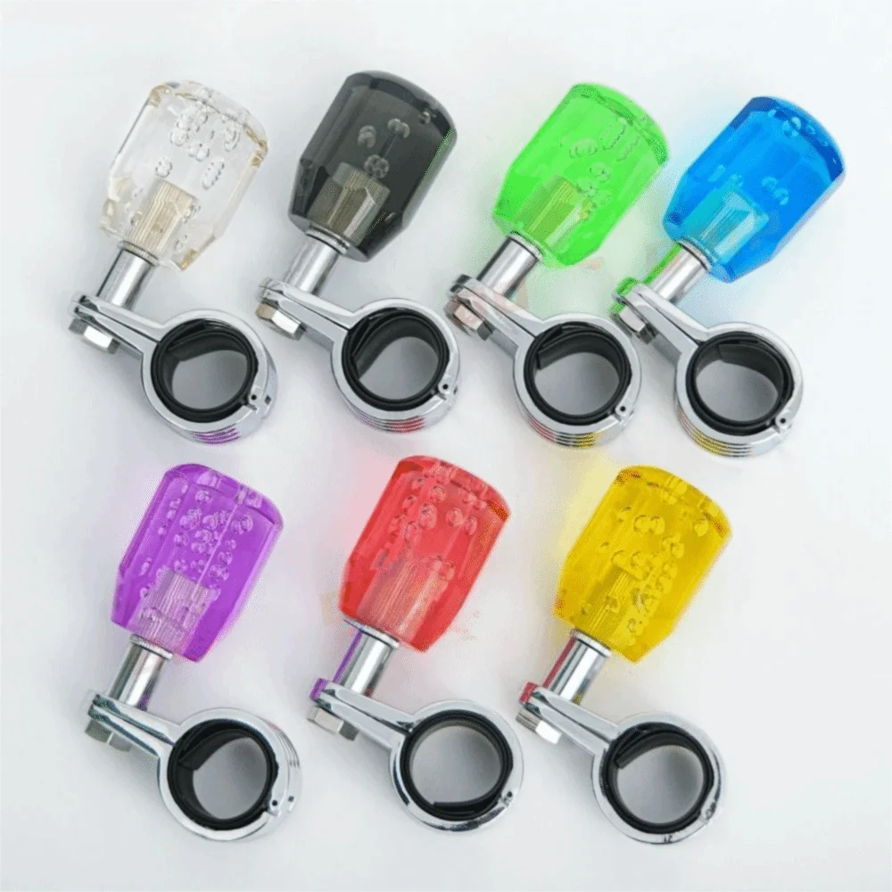 Octagonal Design Steering Wheel Spinner Knob Acrylic Crystal Material Smooth Rotating Steering Assistant 360° Bearing