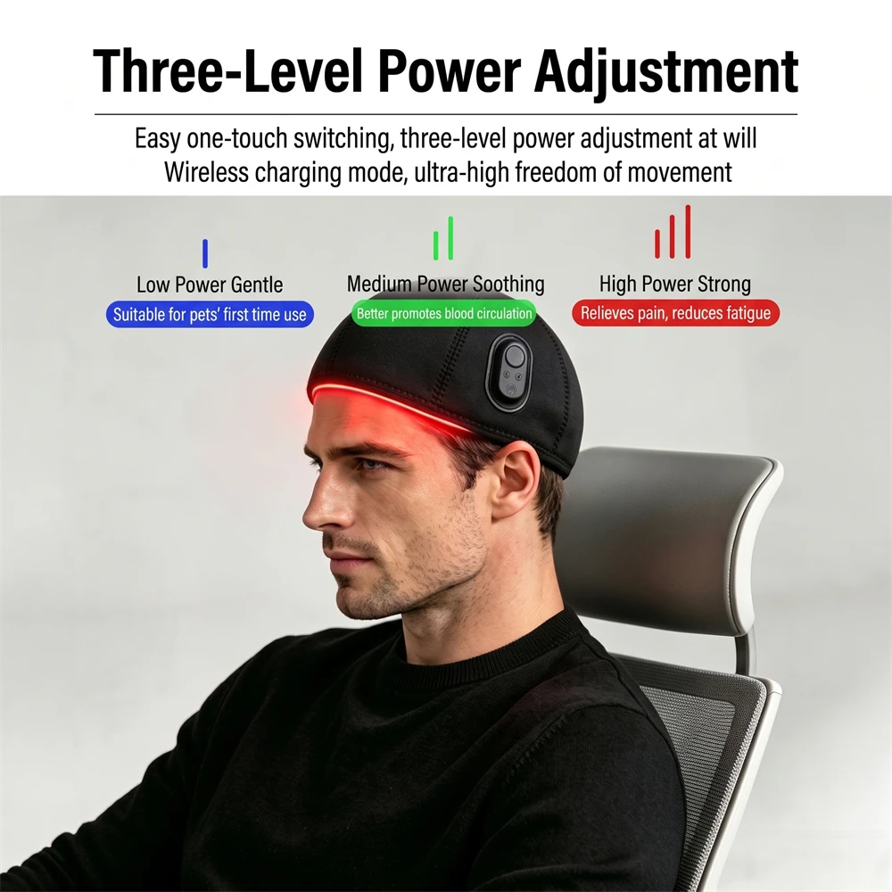 Wireless Red Light Therapy Hair Growth Hat 120 LEDs 660nm 850nm Infrared Scalp Massager 4000mAh Cap Anti Hair Loss Treatment