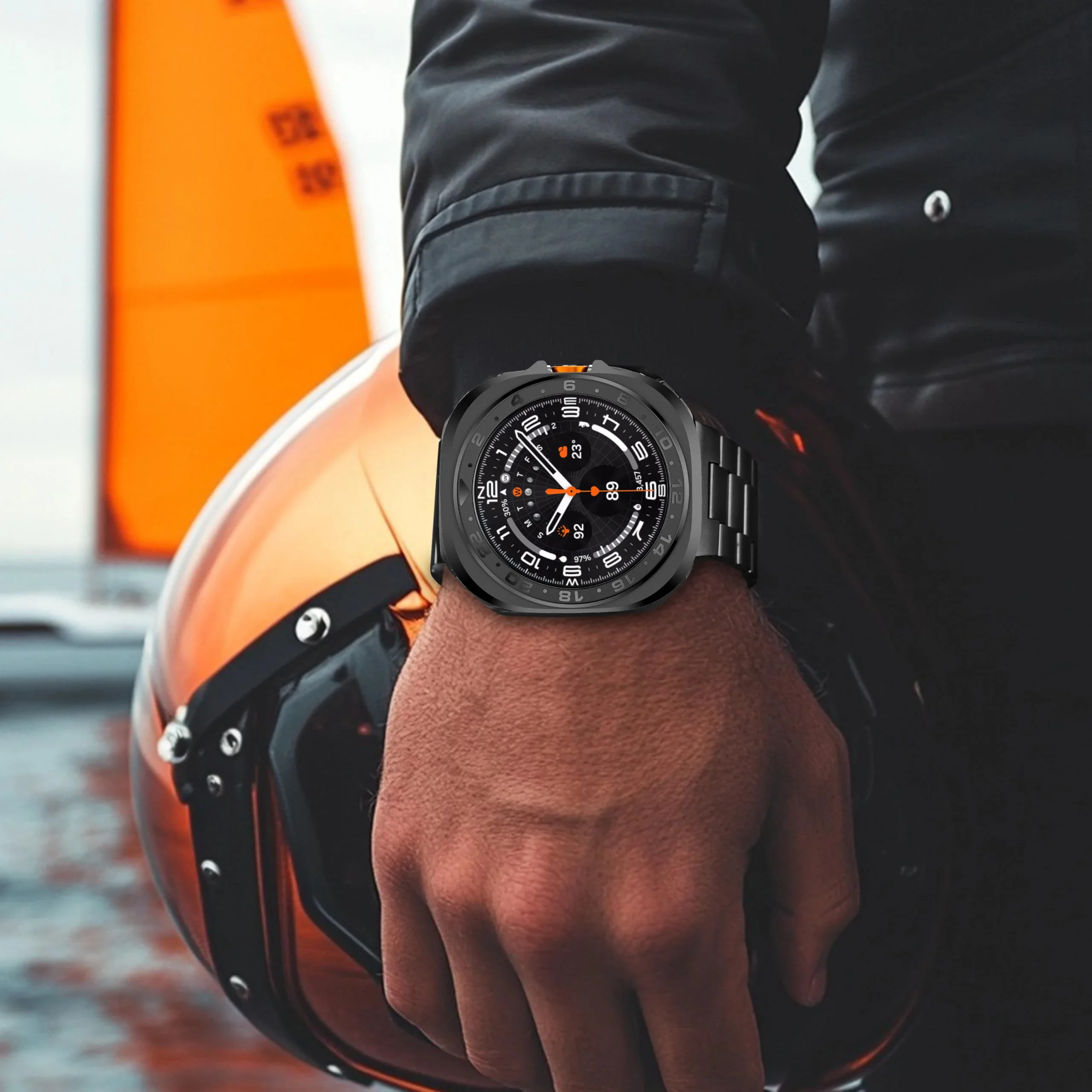 Para samsung galaxy watch ultra 2025 caso liga acessórios quadro duro caixa de metal para samsung galaxy watch 7 ultra 47mm