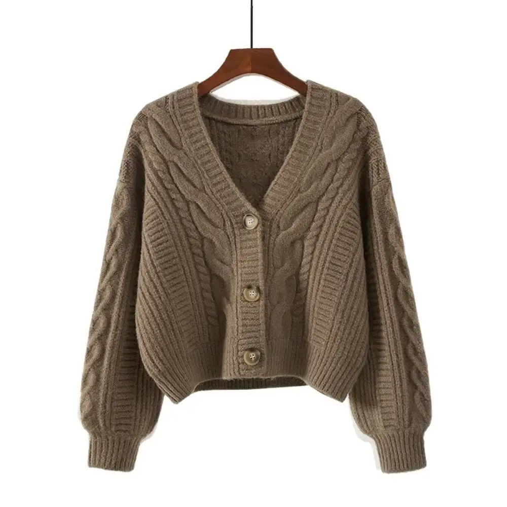 Korean Style Long Sleeve Crochet Sweaters Loose Preppy Style Cardigans Women Y2K Ladies Tops Autumn Spring Sweet Knitwear Female