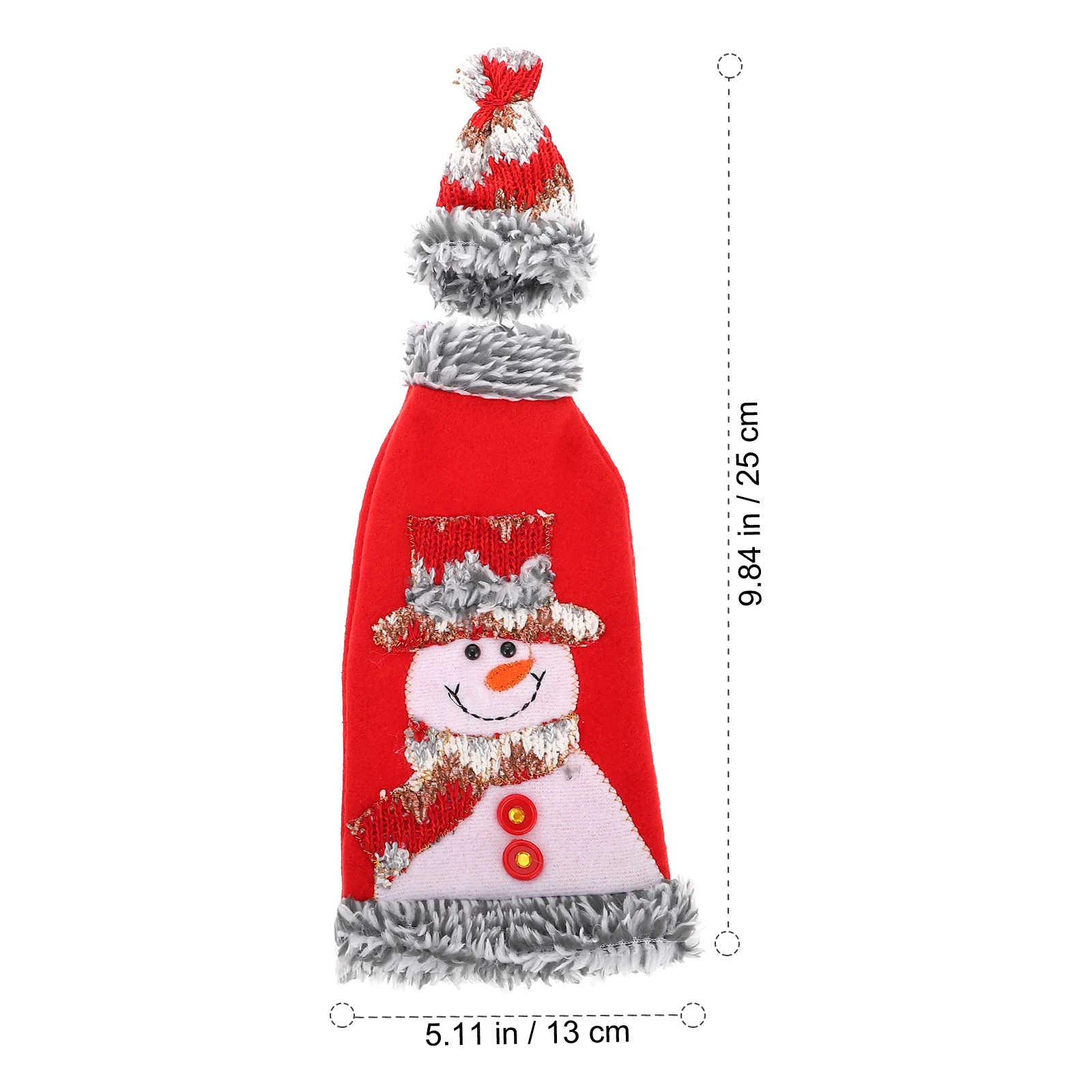 

4 Pcs Bag Decoration Premium Material Christmas Snowman Bottle Cover for Party Home Use Covers